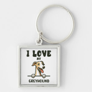 Love My Greyhound Keychain