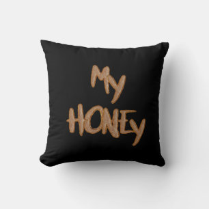 Love - My Honey In Cookie Letters Throw Pillow