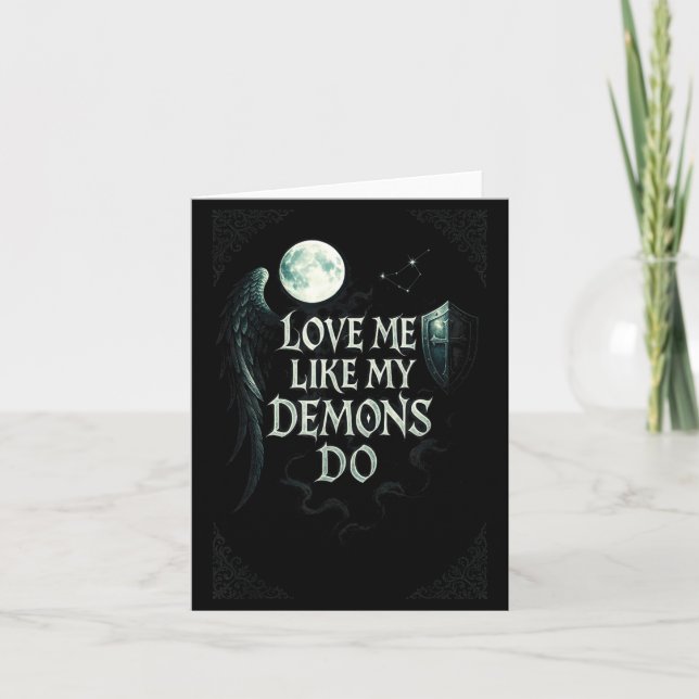 Love My Like Demons Gothic Moon Card (Front)