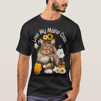 Love My Maine Coon Cat Breed Lover Design T-Shirt