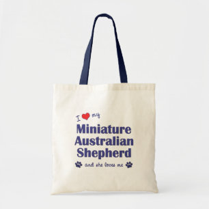 Love My Miniature Australian Shepherd (Female Dog) Tote Bag