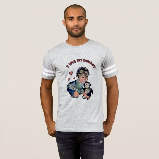 Love My Monkey Football Tee