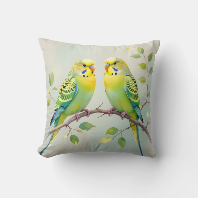 Love my parakeets  throw pillow (Front)