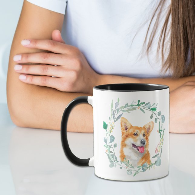 Love My Pembroke Corgi Wreath Mug (Créateur téléchargé)