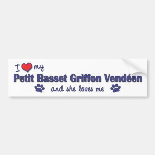 Love My Petit Basset Griffon Vendeen (Female Dog) Bumper Sticker