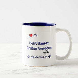 Love My Petit Basset Griffon Vendeen Mix (Female) Two-Tone Coffee Mug