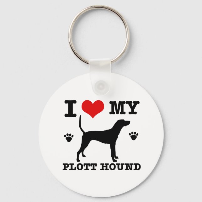 Love my plott hound keychain (Front)