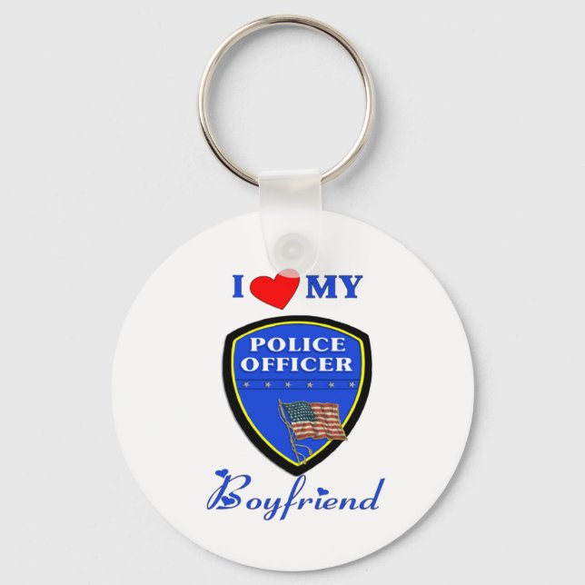 Love My Police Boyfriend Keychain (Front)
