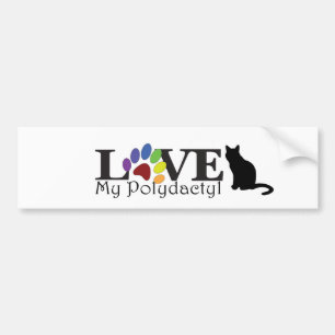 LOVE My Polydactyl Bumper Sticker