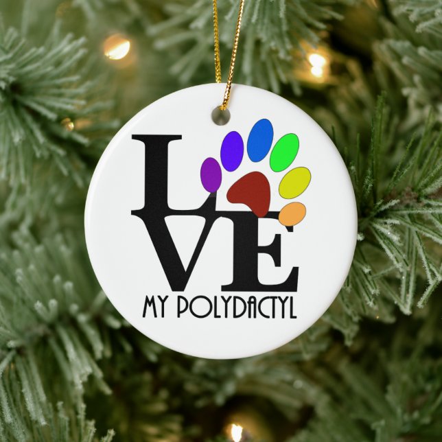LOVE My Polydactyl Ceramic Ornament (Tree)