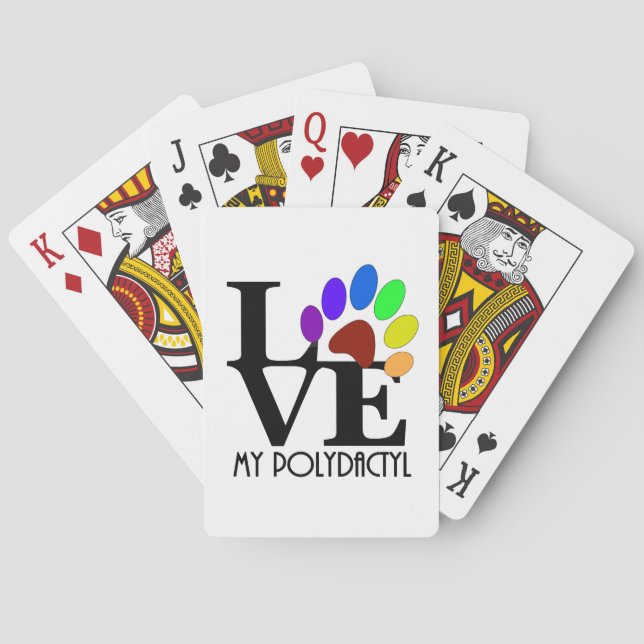 LOVE My Polydactyl Playing Cards (Back)