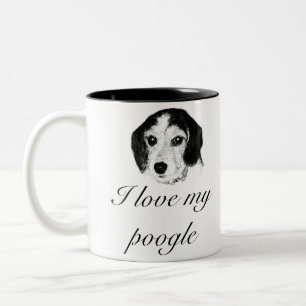 Love my poogle  Two-Tone coffee mug