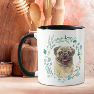 Love My Pug Wreath Coffee Mug
