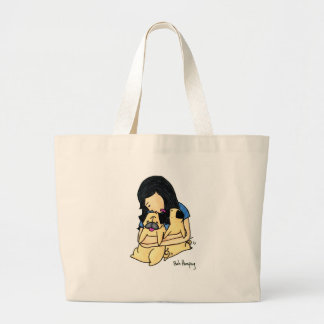 Love My Pugs Large Tote Bag