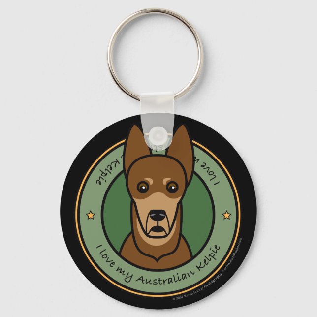 Love My Red Kelpie Keychain (Front)