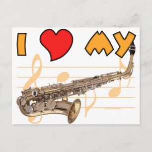 Love My Sax Postcard