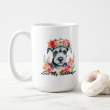 Love My Schnauzer Mini Schnauzer Flower PRYPW