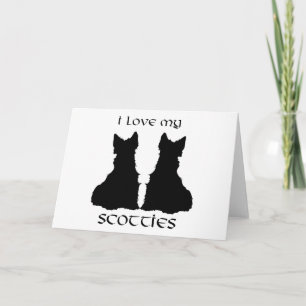 Love My Scotties Silhouette Holiday Card