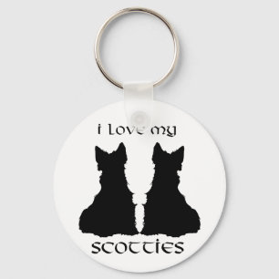 Love My Scotties Silhouette Keychain
