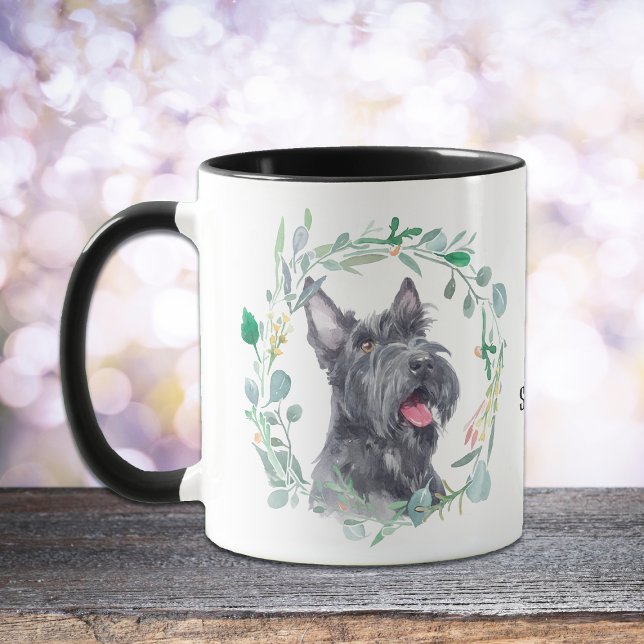 Love My Scottish Terrier Wreath Coffee Mug (Créateur téléchargé)