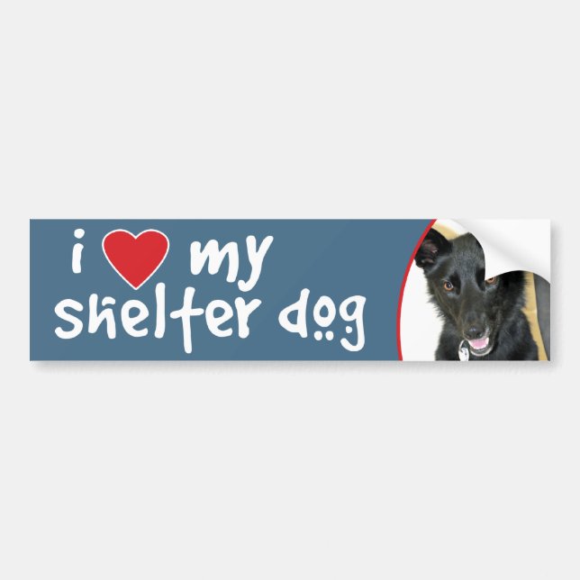 Love My Shelter Dog Belgian Sheepdog Bumper Sticker (Front)