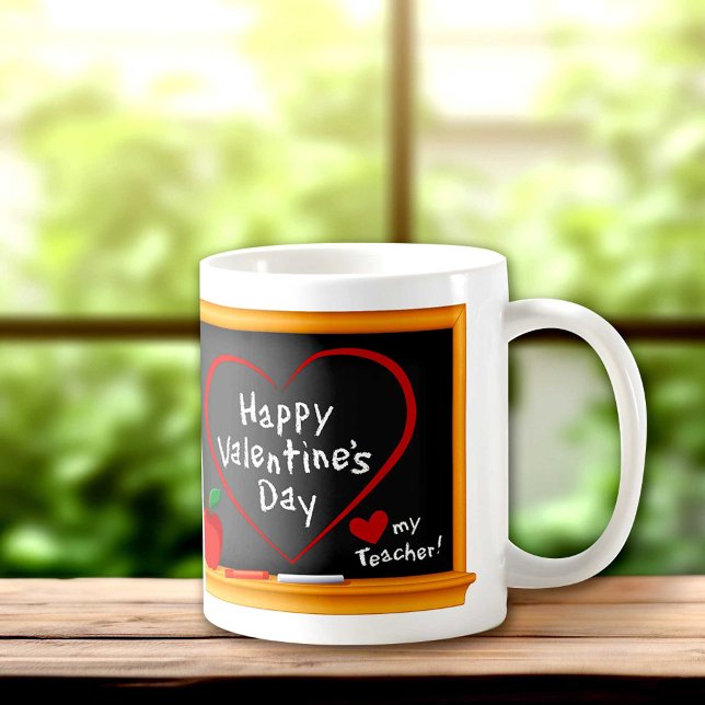 Love My Teacher! Happy Valentine's Day! Coffee Mug (Give this fun mug to say Happy Valentine’s Day to your favorite teacher!)