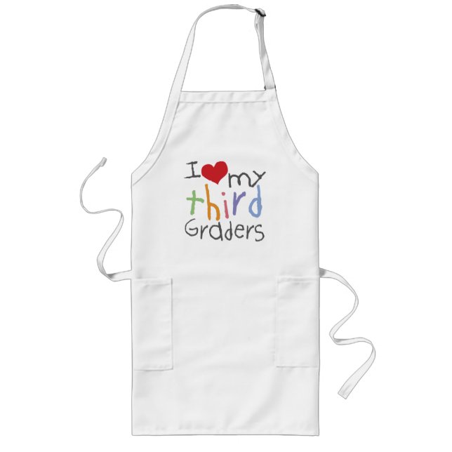 Love My Third Graders Long Apron (Front)