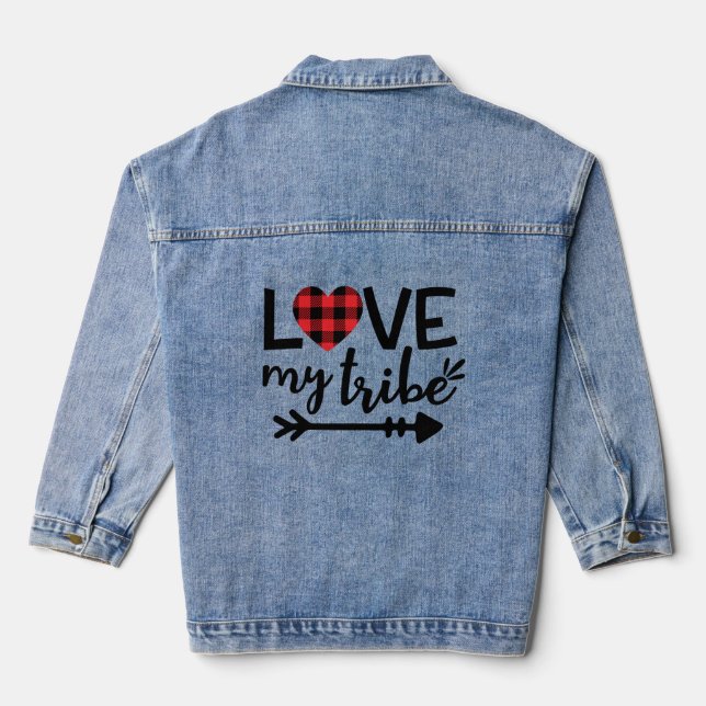 Love My Tribe Custom Women's Denim Jacket (Verso)