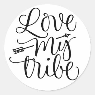 Love My Tribe Design Classic Round Sticker