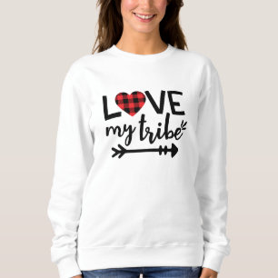 Love My Tribe Red Buffalo Plaid Sweatshirt