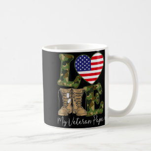 Love My Veteran Papa Proud Military Grandpa Usa Fl Coffee Mug