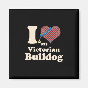 Love My Victorian Bulldog Heart Dog Owner Magnet