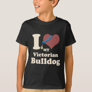 Love My Victorian Bulldog Heart Dog Owner  T-Shirt