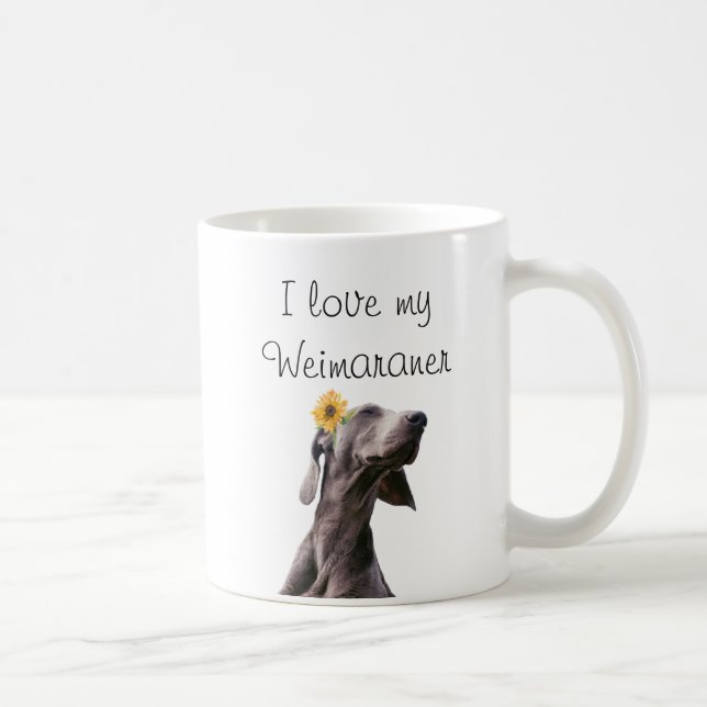 Love My Weimaraner Mug Tournesol Artistique (Droite)
