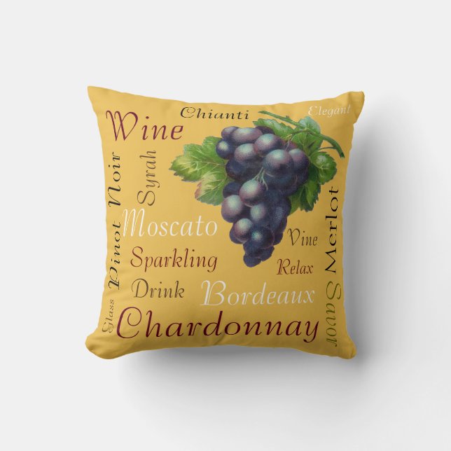 Love my Wine Throw Pillow (Front)