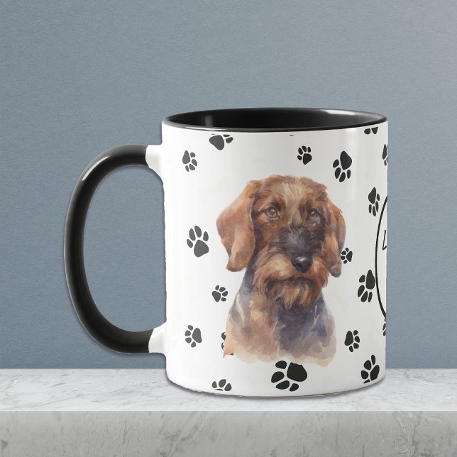 Love My Wire Haired Dachshund Dog Pawprint Mug (Creator Uploaded)