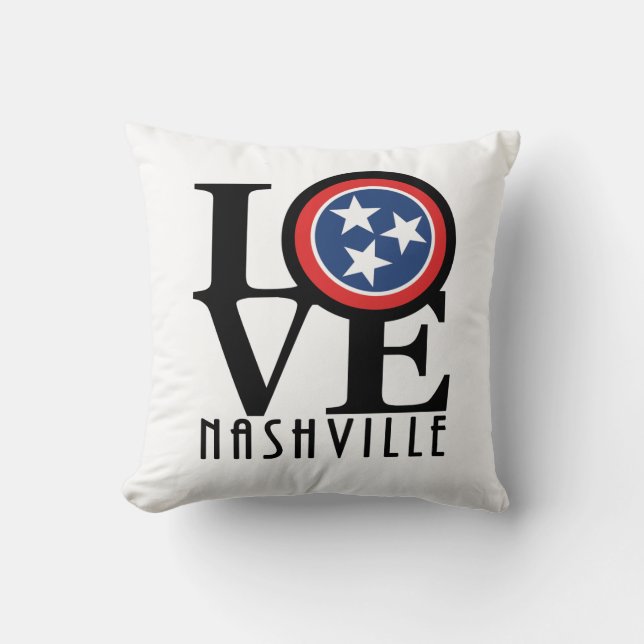 LOVE Nashville  Throw Pillow (Front)