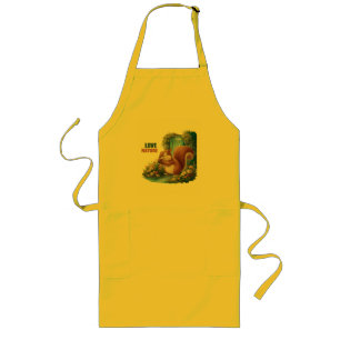 Love Nature Funny Squirrel Long Apron