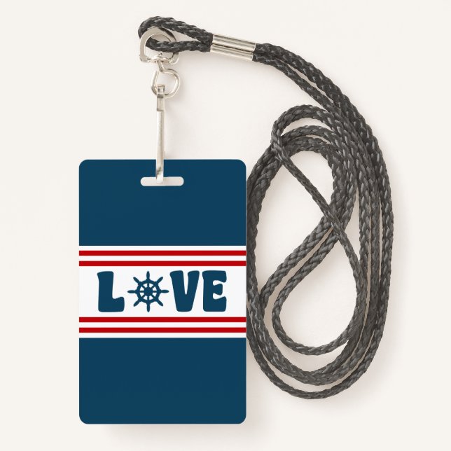 Love nautical design badge (Front with Lanyard)