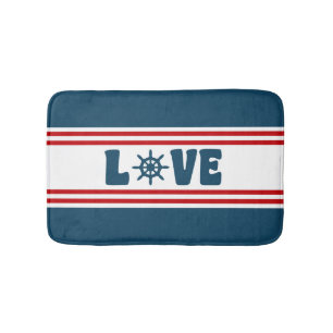 Love nautical design bath mat