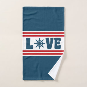Love nautical design bath towel set