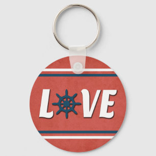 Love nautical design keychain