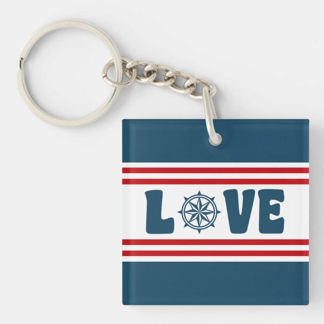 Love nautical design keychain (Front)