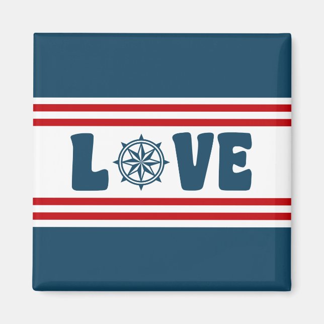 Love nautical design magnet (Front)