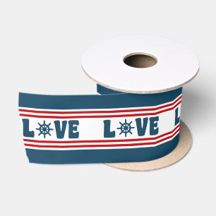 Love nautical design satin ribbon