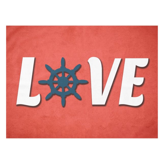 Love nautical design tablecloth (Front (Horizontal))