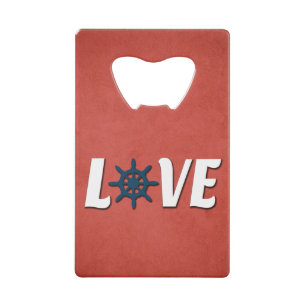 Love nautical design wallet bottle opener