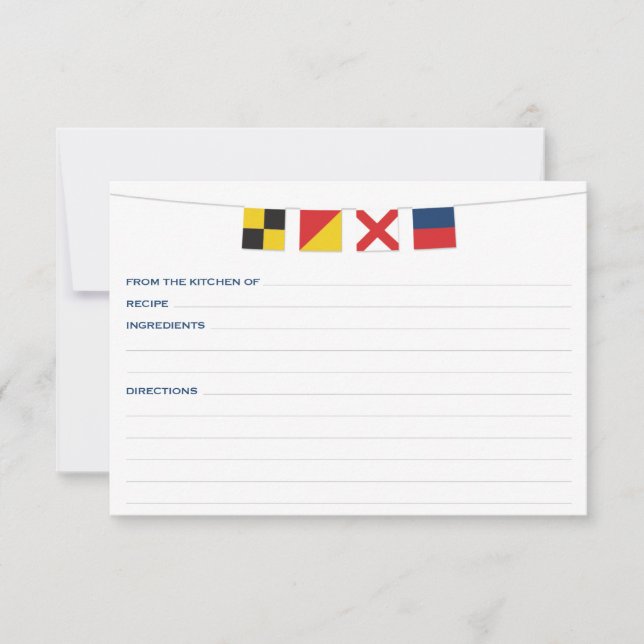 LOVE Nautical Flags Recipe Card 3 (Front)