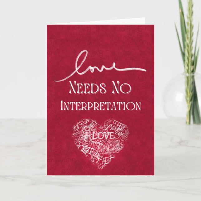 Love Needs No Interpretation Card (Front)