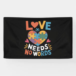 Love Needs No Words Autism Awareness Banner